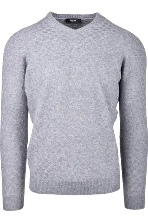 ALPHA STUDIO Strik, Herre, Grå, S, Uld, Maglia
