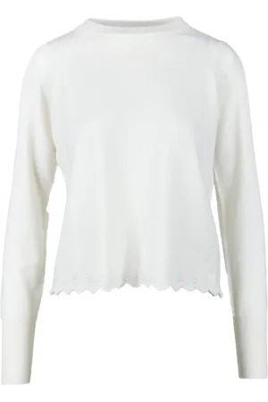 BALLANTYNE Strik, Dame, Hvid, S, Uld, Kashmir Strik Trøje
