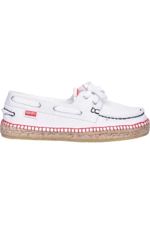 Kenzo Sko, Dame, Hvid, 36 EU, Bomuld, bomuld bådesko marine model