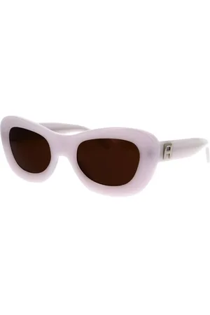 AMBUSH Tilbehør, unisex, Hvid, 54 MM, Sommerfugleformet solbriller i opalhvid