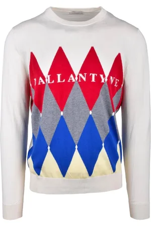 BALLANTYNE Strik, Herre, Hvid, L, Bomuld, Maglia