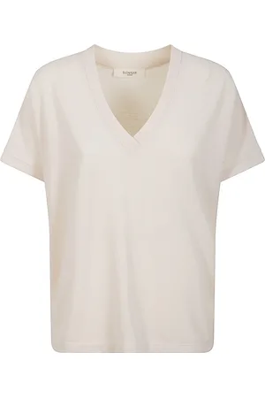 ZANONE Top, Dame, , M, Bomuld, Bomuld V-hals T-shirt Kimono Stil