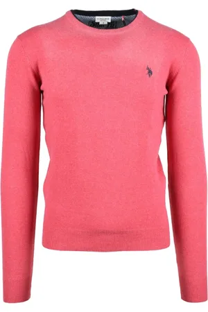 U.S. Polo Assn. Strik, Herre, Lyserød, M, Uld, Skjorte