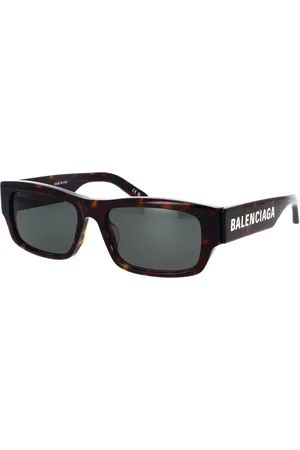 Balenciaga Tilbehør, unisex, Brun, 57 MM, Rektangulære solbriller med Maxi-logo