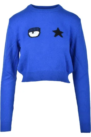 Chiara Ferragni Strik, Dame, Blå, M, Uld, Maglia