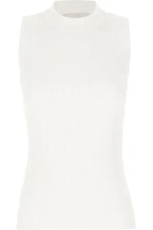 Sportmax Top, Dame, Hvid, M, Uld, Stilfuld Top til Aktiv Livsstil