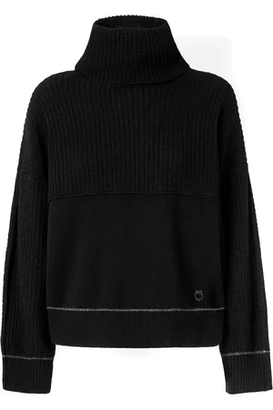 Pinko Strik, Dame, Sort, M, Uld, Sort Sweater Aw24 Luksuriøs Blending