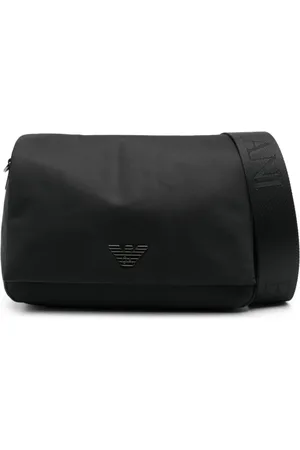 Emporio Armani Taske, Herre, Sort, ONE SIZE, Uld, Sort Foldover Skuldertaske