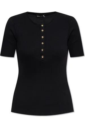 ANINE BING Top, Dame, Sort, S, Bomuld, Rillet top Alessia