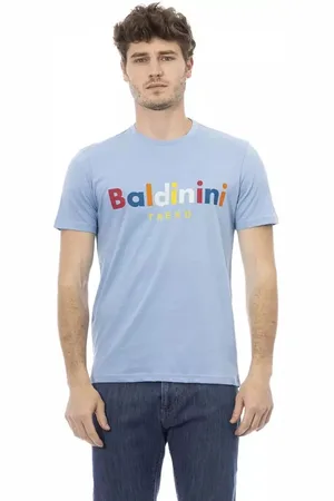 BALDININI Top, Herre, Blå, XS, Bomuld, Elegant lysblå kortærmet T-shirt