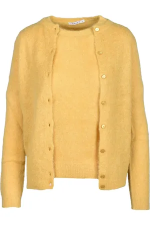 KANGRA CASHMERE Strik, Dame, Gul, M, Uld, Twin set
