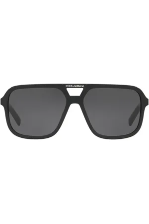 Dolce & Gabbana Tilbehør, unisex, Sort, 58 MM, Firkantede solbriller med logodetalje
