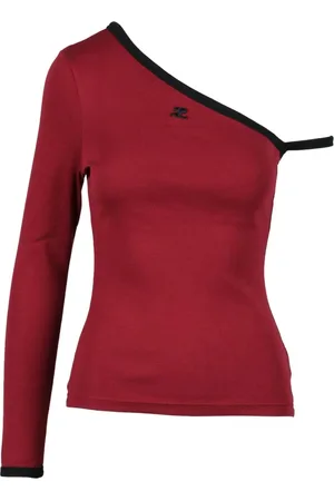 Courrèges Top, Dame, Rød, XS, Bomuld, Bomuld Top