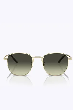 Oliver Peoples Tilbehør, unisex, Gul, 51 MM, Uld, Hexagonal Guld Metal Solbriller G-15