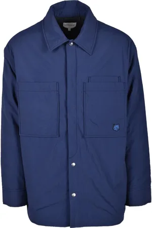 Maison Kitsuné Jakke, Herre, Blå, L, Nylon, Jakke