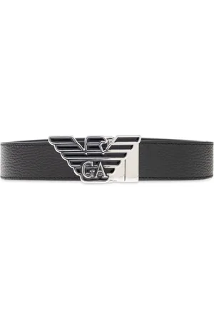 Emporio Armani Tilbehør, Herre, Sort, ONE SIZE, Læder, Læderbælte