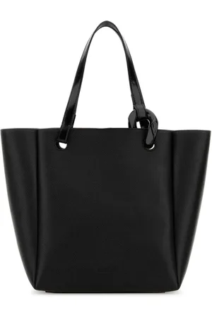 J.W.Anderson Taske, Dame, Sort, ONE SIZE, Uld, Stilfuld sort læder shoppingtaske