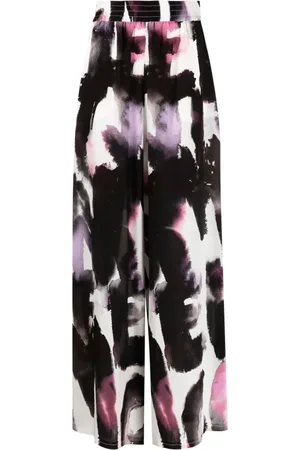 Alexander McQueen Bukser, Dame, Flerfarvet, XS, Silkebukser med grafisk print