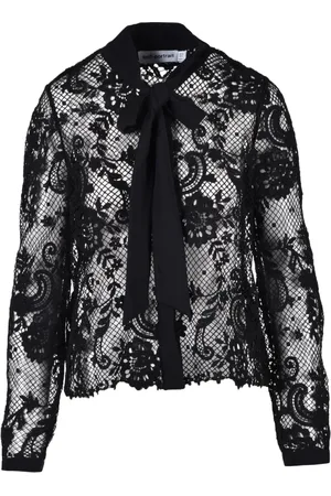 Self-Portrait Bluser & Skjorter, Dame, Sort, XL, Uld, Skjorte
