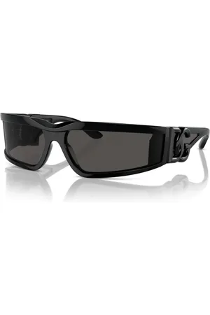 Dolce & Gabbana Tilbehør, unisex, Sort, 63 MM, Uld, Rektangulære solbriller mørkegrå linser