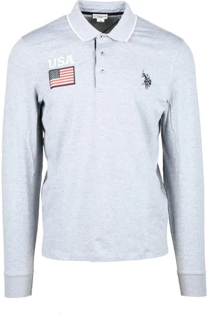U.S. Polo Assn. Top, Herre, Grå, XL, Bomuld, Polo