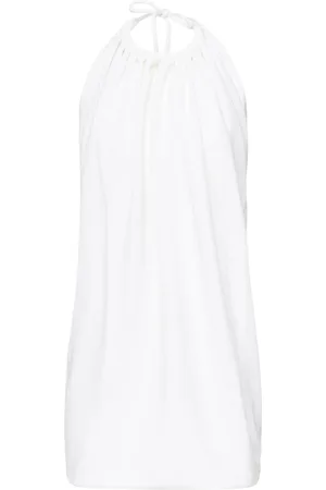 Sportmax Kjole, Dame, Hvid, XS, Hvid Crepe Kjole med Åben Ryg