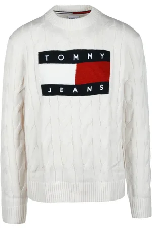 Tommy Hilfiger Strik, Herre, Hvid, 2XL, Uld, Afslappet Strik Trøje