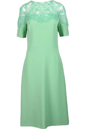 ERMANNO SCERVINO Kjole, Dame, Grøn, XL, Polyester, Lang rørkjole med lynlåslukning