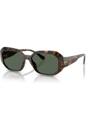Michael Kors Tilbehør, unisex, Brun, 54 MM, Firkantede solbriller Siesta Key Grønne linser