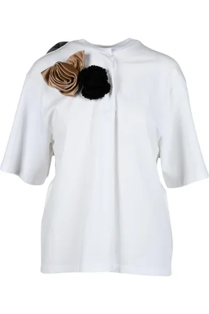 Prada Top, Dame, Hvid, L, Bomuld, Tshirt