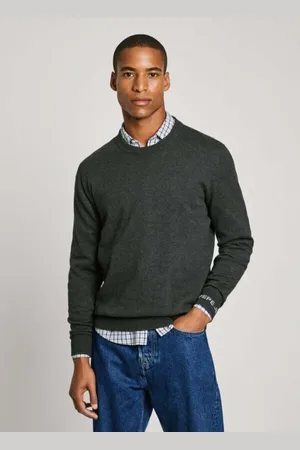 Pepe Jeans Strik, Dame, Grøn, L, Bomuld, Regular Fit Bomuld Uld Kashmir Sweater