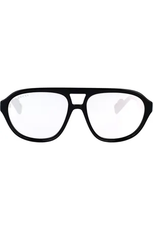 Gucci Tilbehør, unisex, Sort, 58 MM, Vintage pilotstil solbriller med eksklusive detaljer
