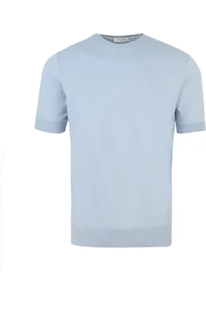 Paolo Pecora Top, Herre, Blå, XL, Bomuld, Blå Bomuld T-shirt Regular Fit