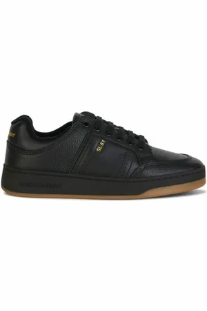 Saint Laurent Sko, Herre, Sort, 41 EU, Læder, Elegant Sort Læder Sneakers