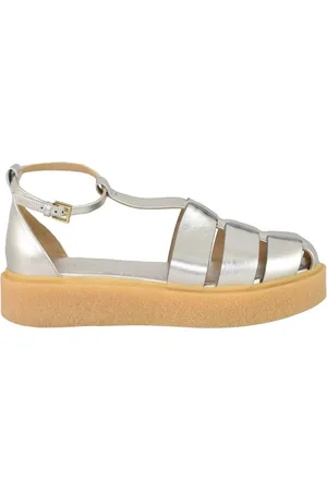 Max Mara Sko, Dame, Grå, 41 EU, Læder, Lædersandal med gummisål