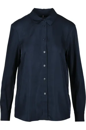 Tommy Hilfiger Skjorte, Dame, Blå, S, Uld, Stilfuld Viskose Skjorte