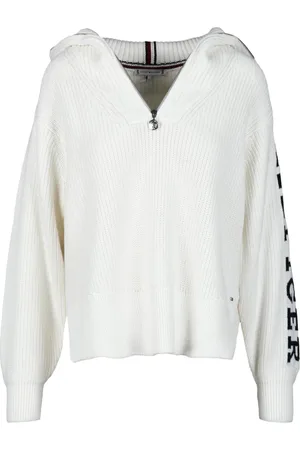 Tommy Hilfiger Strik, Herre, Hvid, M, Bomuld, Bomuld Striktrøje
