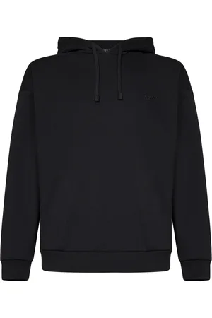 Ermenegildo Zegna Sweathshirts & Hoodies, Herre, Sort, M, Bomuld, Sort Bomuldssweater med Hætte