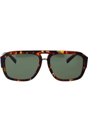 Dolce & Gabbana Tilbehør, unisex, Brun, 58 MM, Rød Havana Pilot Solbriller Polariseret Mørkegrøn