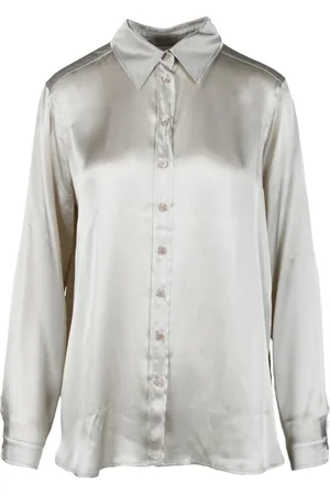 MARELLA Bluser & Skjorter, Dame, , XL, Monokrom Silkeblanding Skjorte
