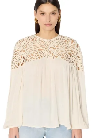 Berenice Bluser & Skjorter, Dame, , XL, Uld, Hæklet Skulder Bluse