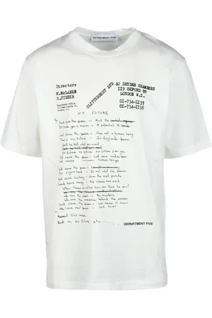 DEPARTMENT FIVE Top, Herre, Hvid, XS, Bomuld, Bomuld T-shirt med unik stil