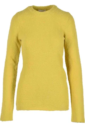 Sportmax Strik, Dame, Gul, S, Uld, Uld Angora Blanding Strik Trøje