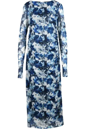 MARELLA Kjole, Dame, Flerfarvet, XL, Polyester, Lang Jersey Kjole med Underkjole