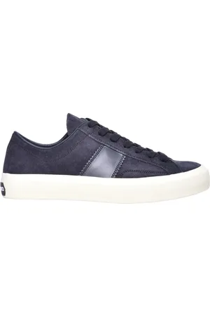 Tom Ford Sko, Herre, Blå, 39 EU, Suede, Suede Sneakers med Gummisål