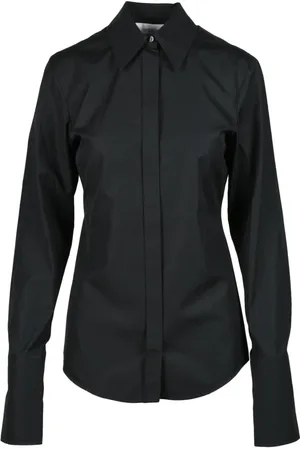 Sportmax Bluser & Skjorter, Dame, Sort, 3XS, Bomuld, Bomuldsskjorte