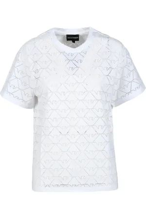 Emporio Armani Top, Dame, Hvid, S, Bomuld, Tshirt