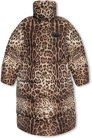 Dolce & Gabbana Jakke, Dame, Brun, 3XS, Jakke med dyremotiv