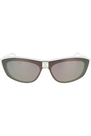 Givenchy Tilbehør, unisex, Hvid, ONE SIZE, Moderne solbriller med grå spejlmaske