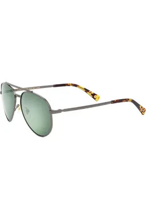 Polar Tilbehør, unisex, Brun, 58 MM, Uld, Guld solbriller med grønne linser